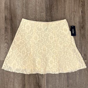 Short Cream Lace Skirt